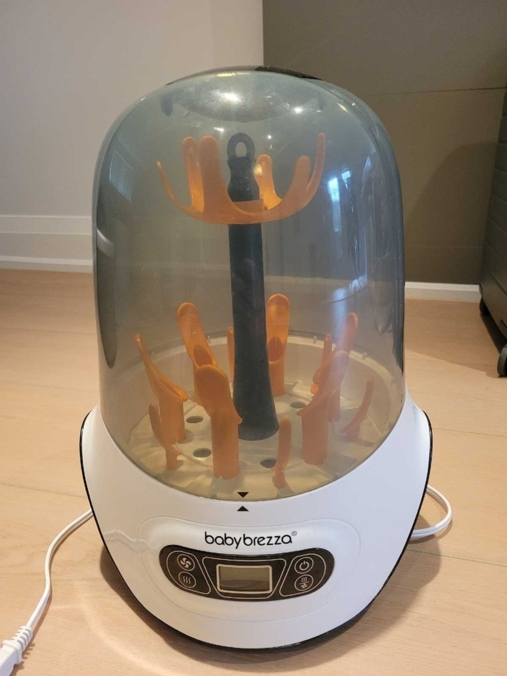 Baby Brezza Electric Bottle Sterilizer & Dryer - White with Amber Inserts